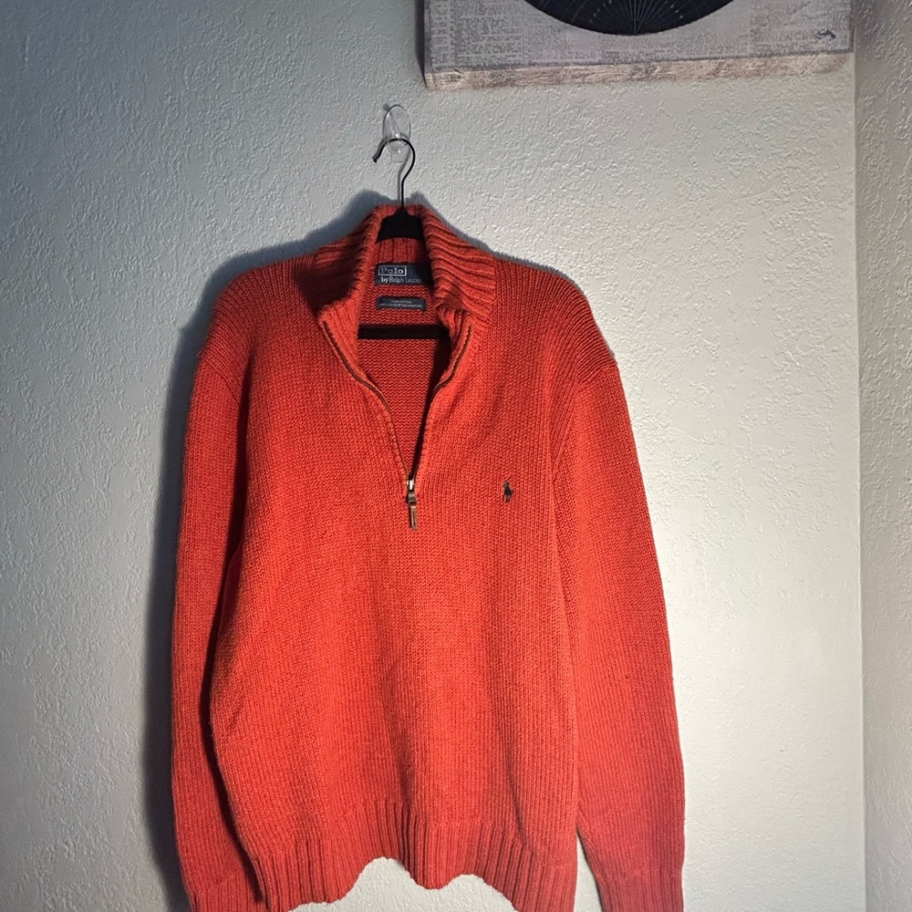 Polo Ralph Lauren Men's Orange Zip Up Pullover Size XL - Picture 5 of 5